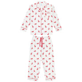Men's Reindeer Red Long PJ Set - Organic Cotton Poplin