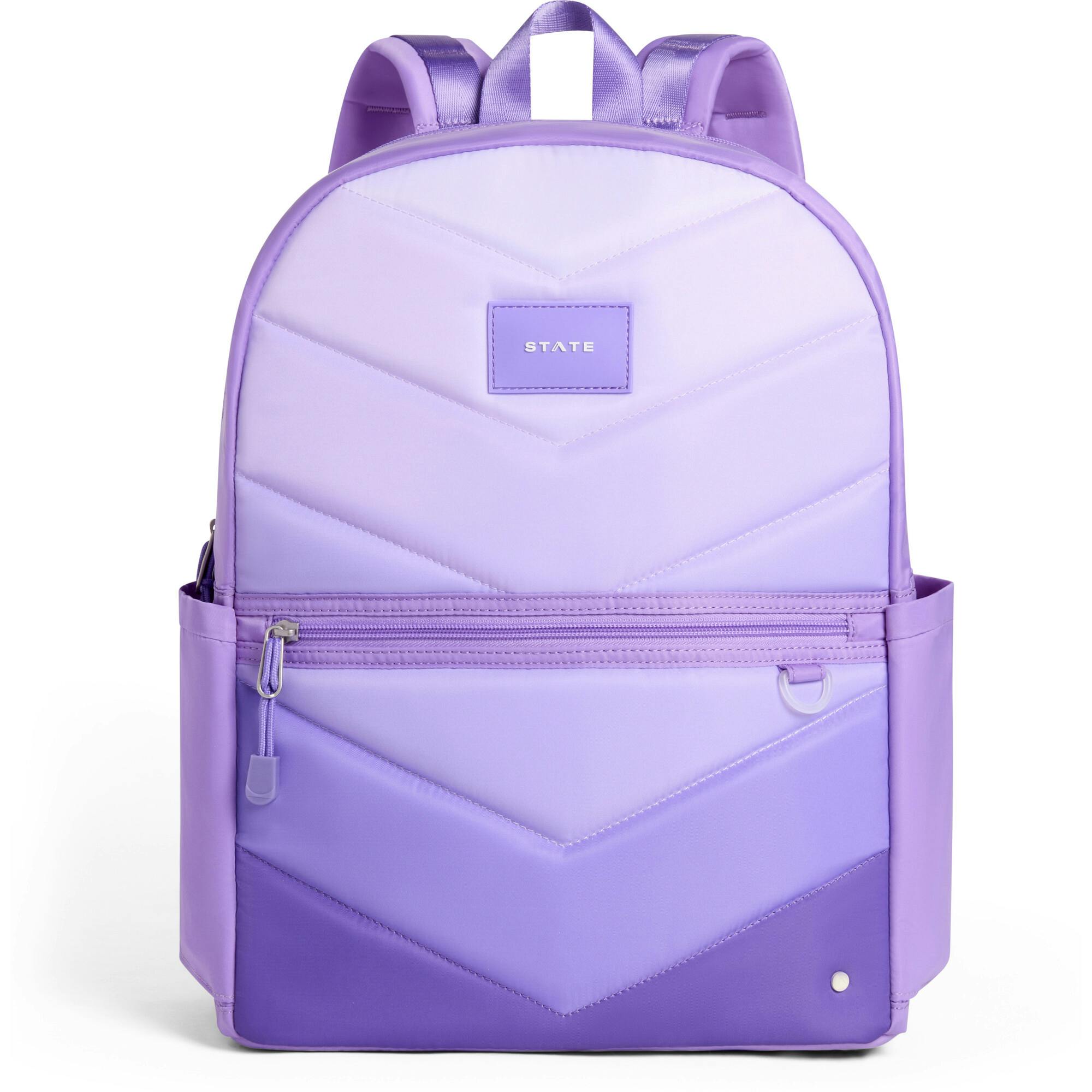 Kane Double Pocket Backpack, Purple Chevron