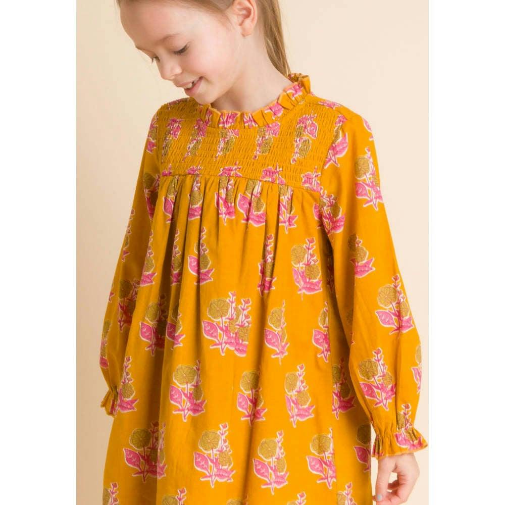 Smocked Long Sleeve Dress