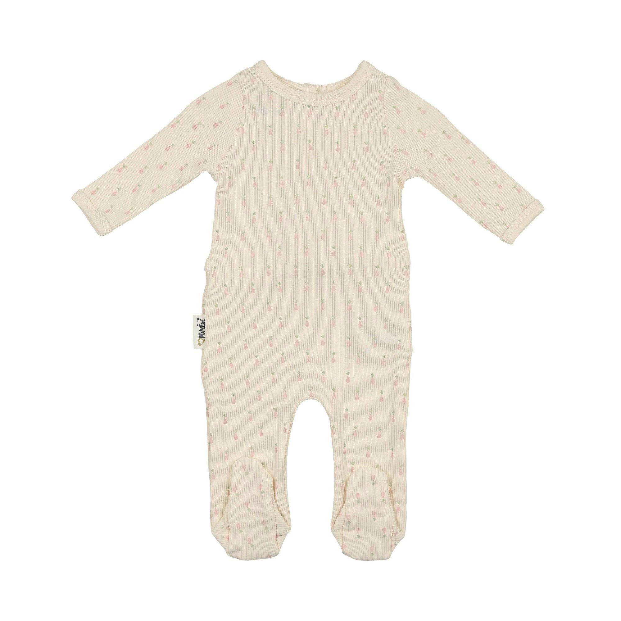 Ribbed Pineapple Footie and Beanie Set