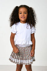 white ruffle tee