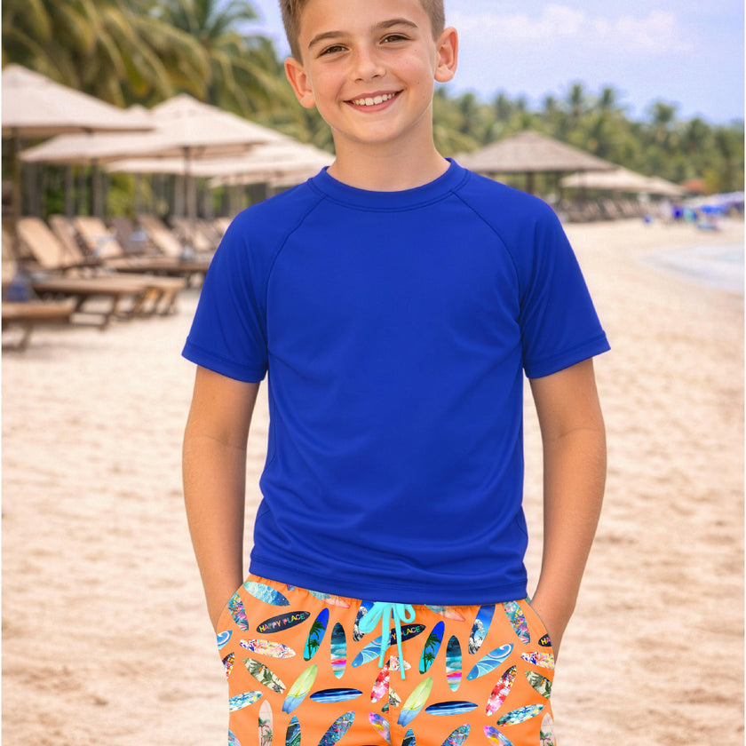 Dylan Boys Surfboard Print Board Shorts