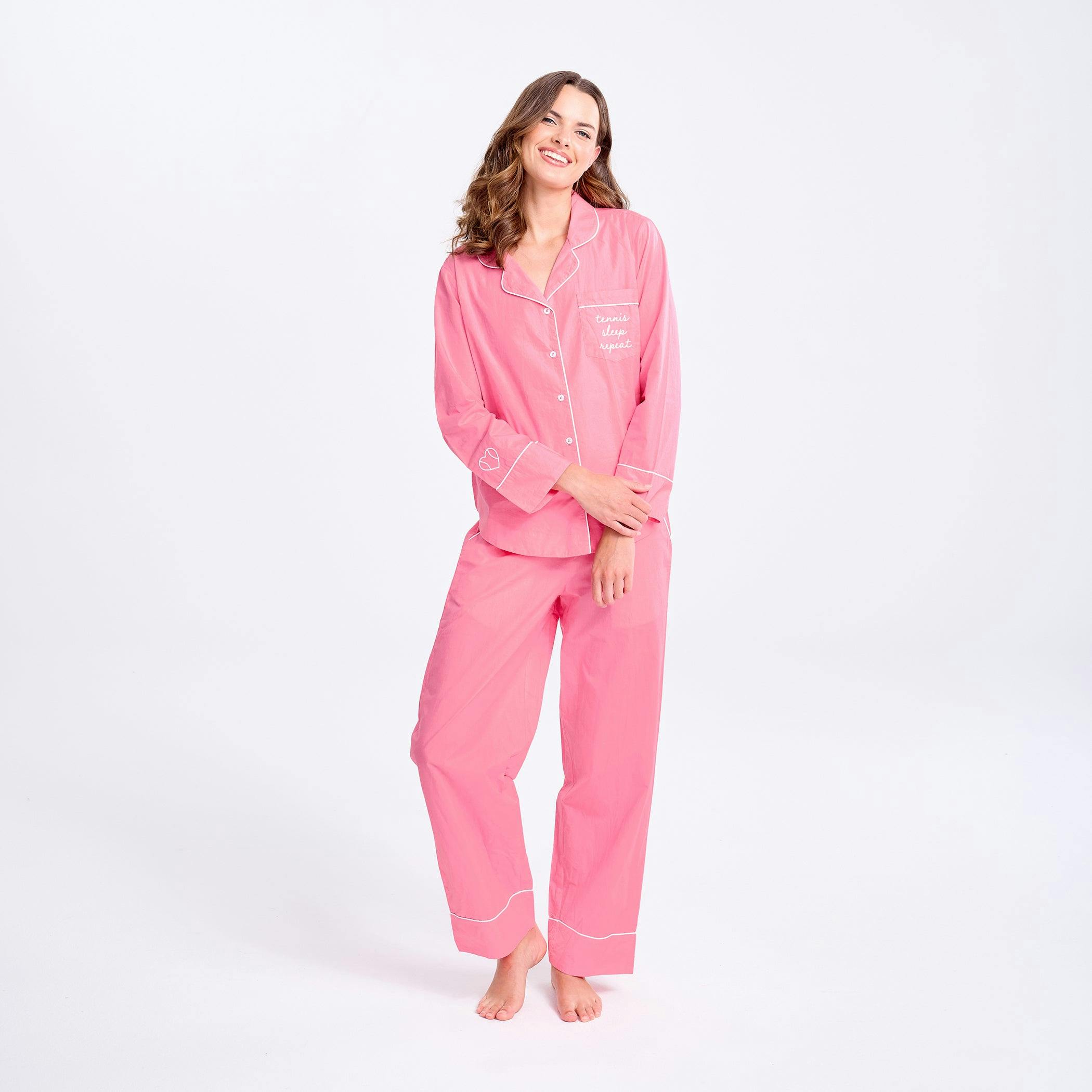 Tennis Sleep Repeat Long Pajama Set