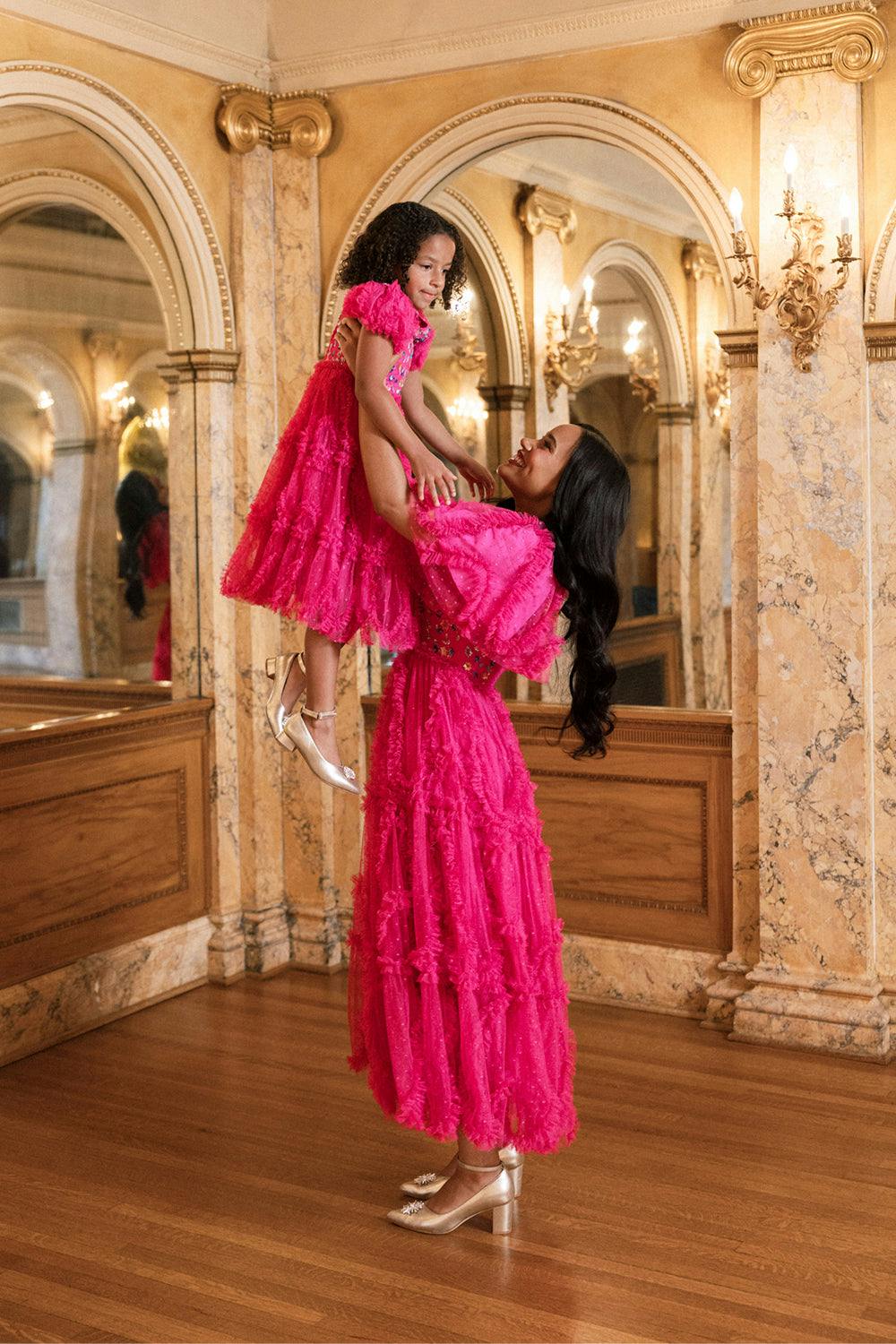 Mini Cressida Dress in Merry Magenta