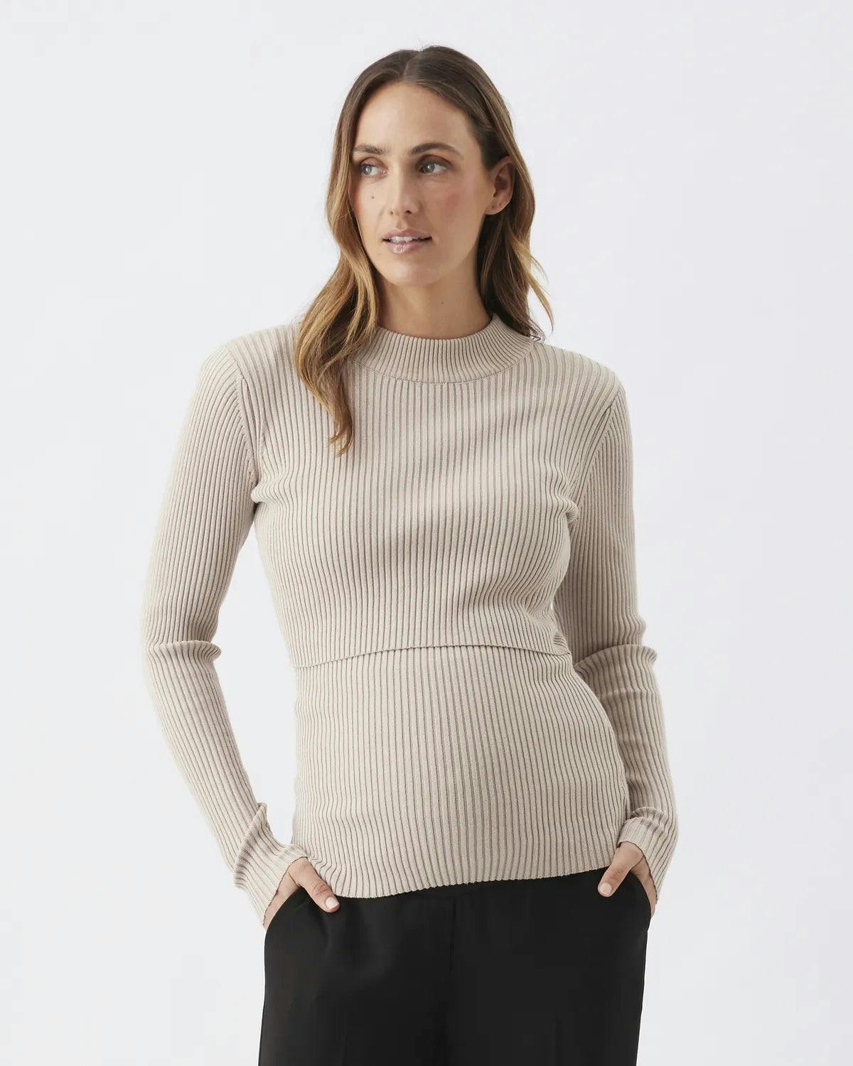 Lift Up Nursing Knit  Stone