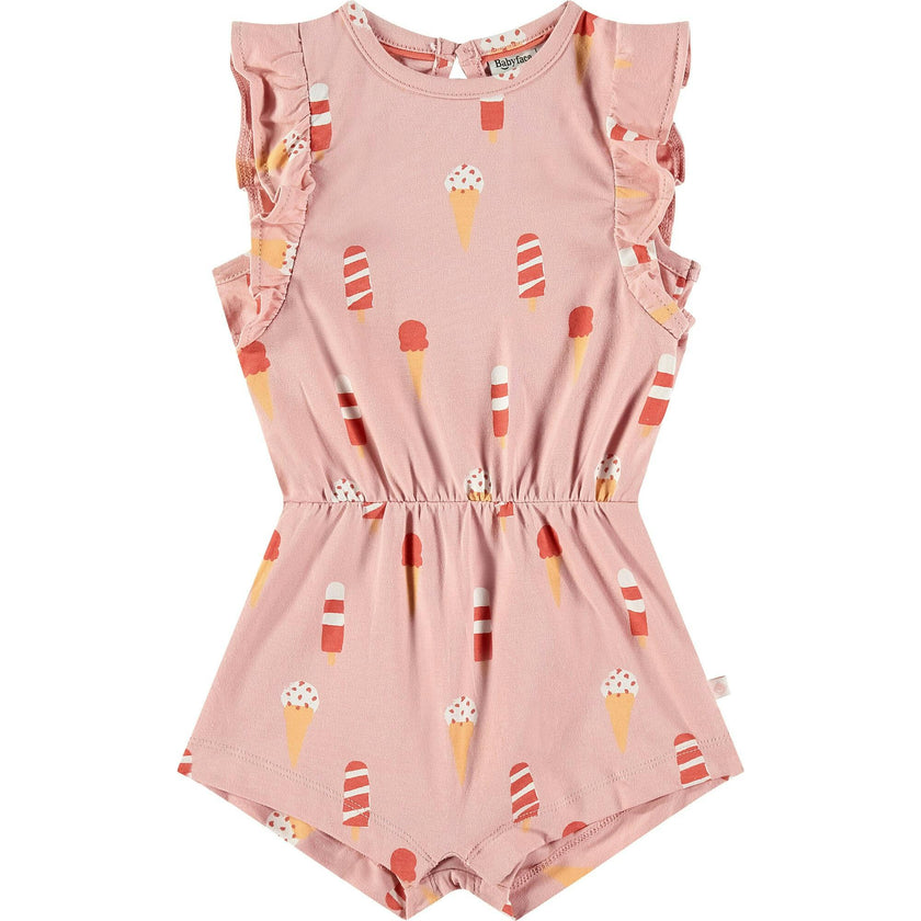 Ice Cream Print Sleeveless Romper