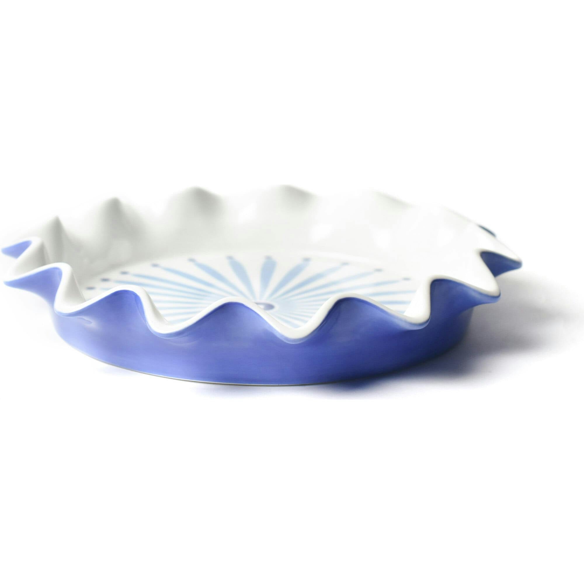 Iris Blue Burst 8 Ruffle Pie Dish
