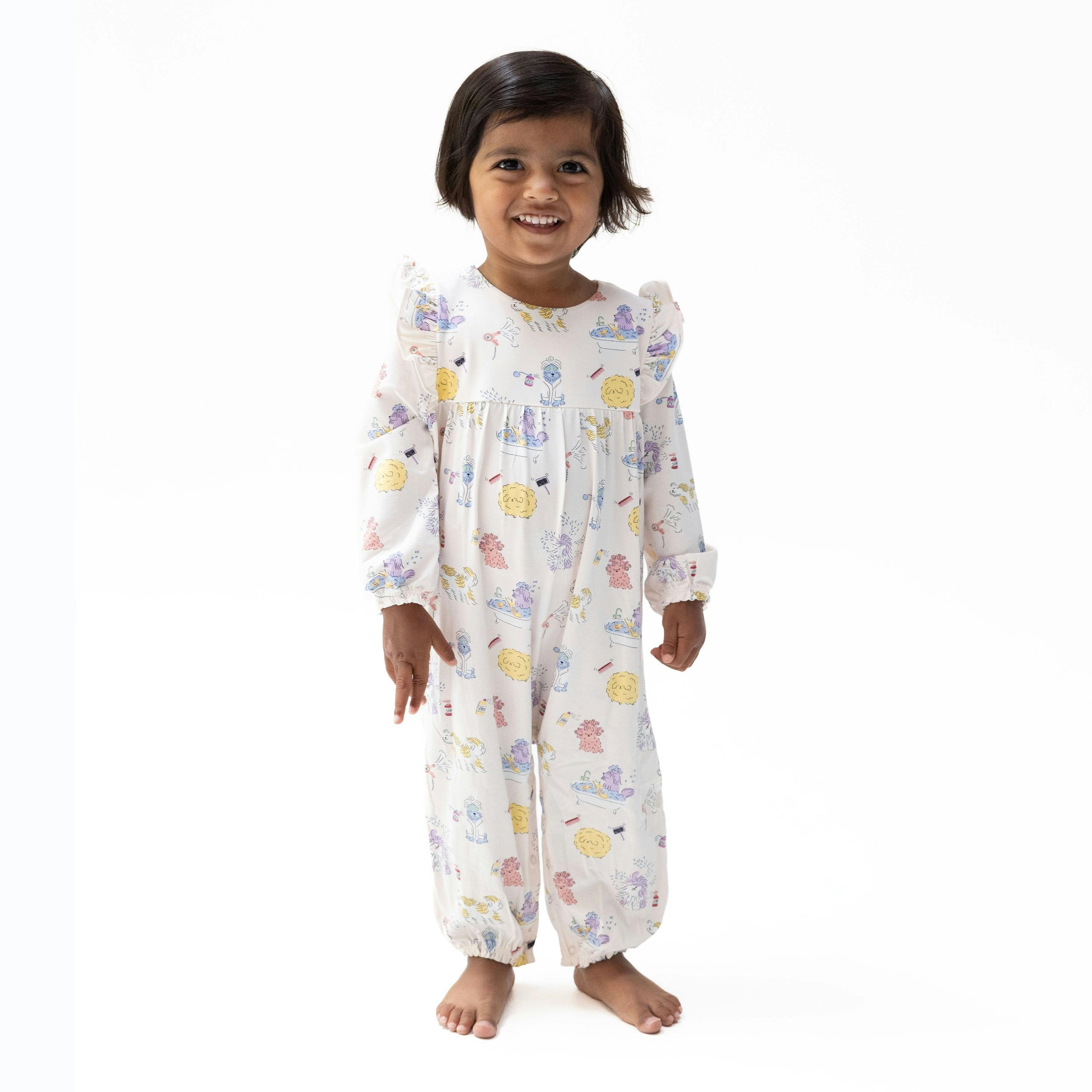 Spa Dogs - Ruffle Sleeve Snap Romper