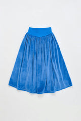 POSTCARD VELVET SKIRT BLUE