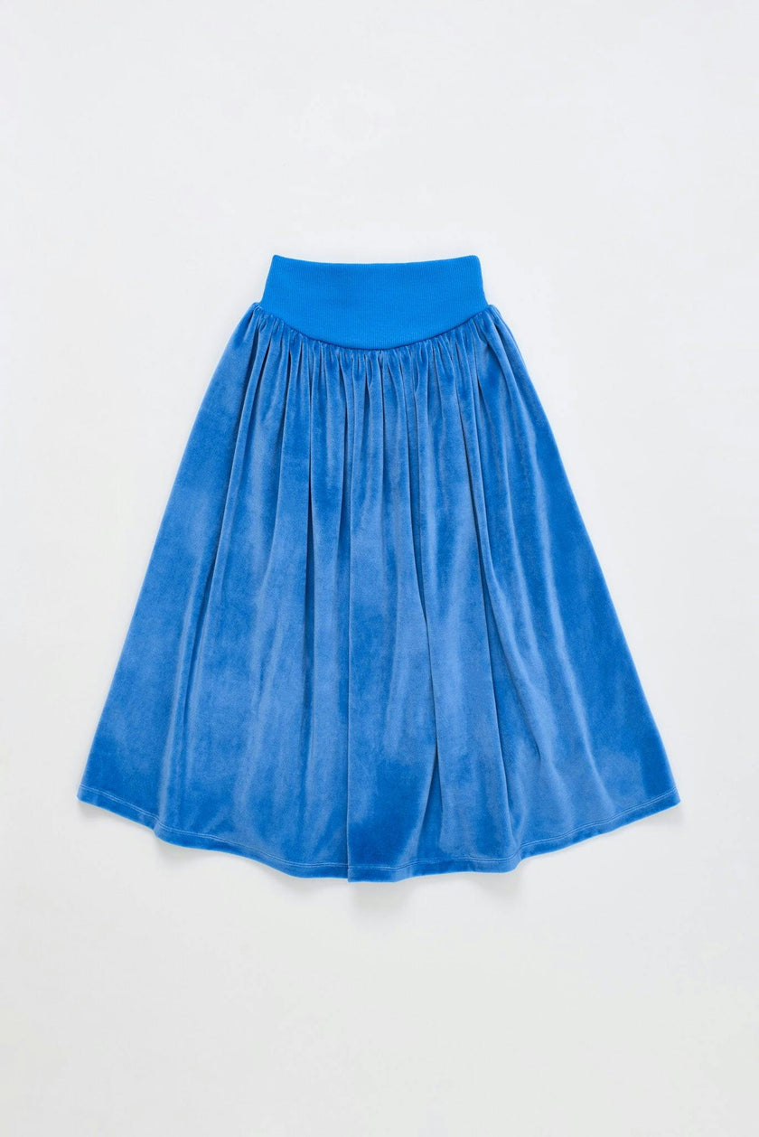 POSTCARD VELVET SKIRT BLUE