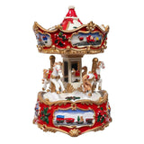 Kurt Adler 7-Inch Wind-Up Musical Carousel Table Piece
