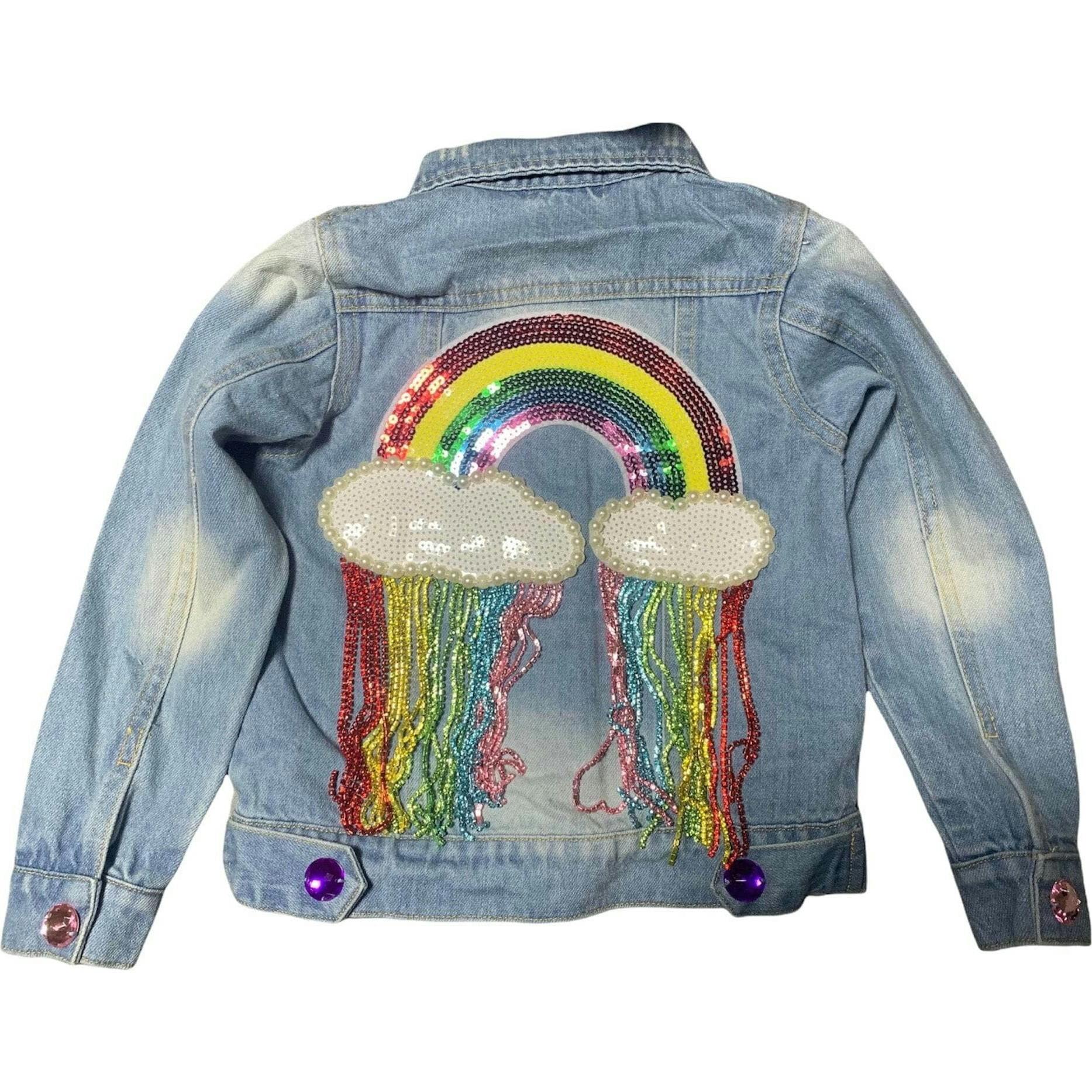 Womens Crystal Rain Denim Jacket