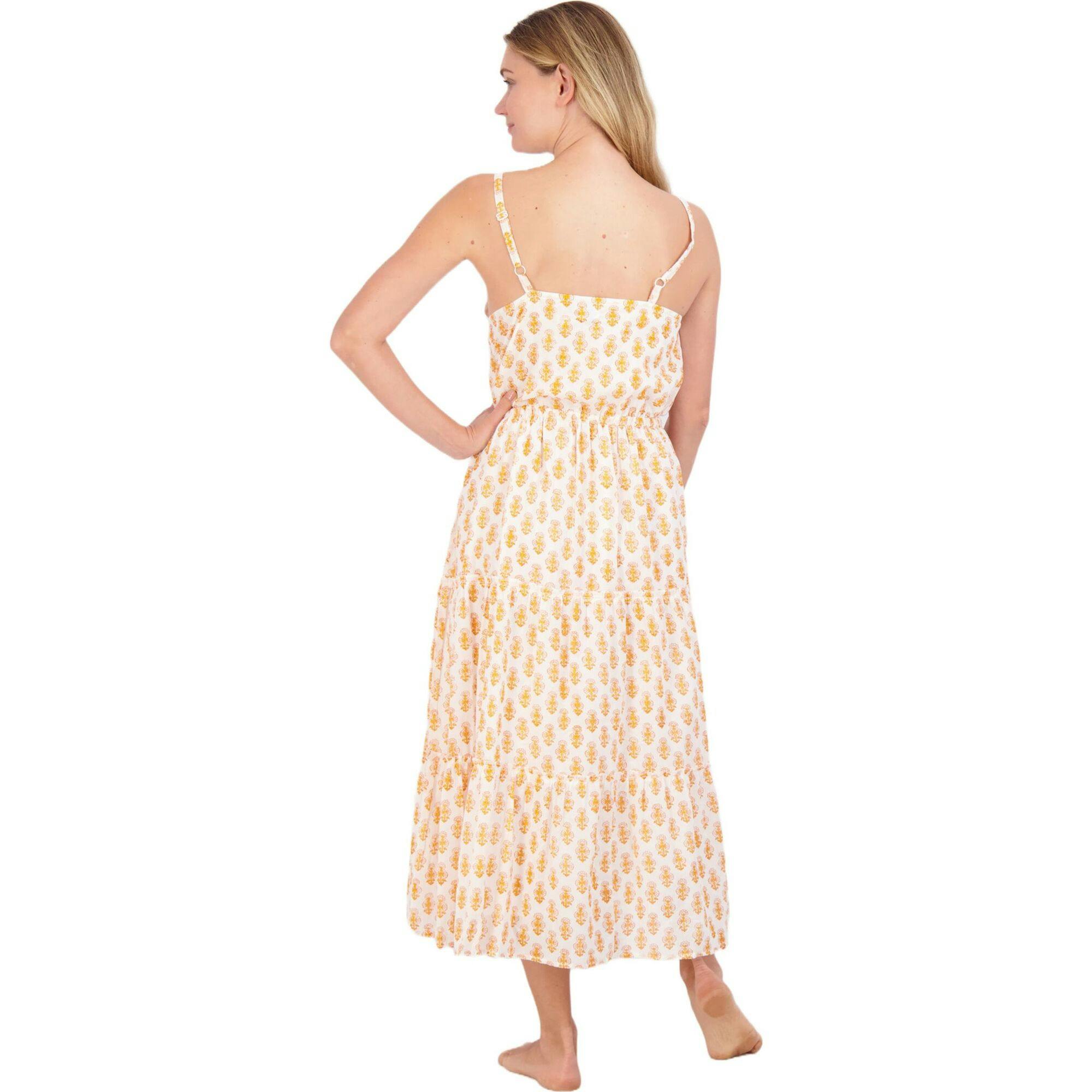 Women's EmilieTalelayo Print  Maxi Strappy Sundress, Yellow