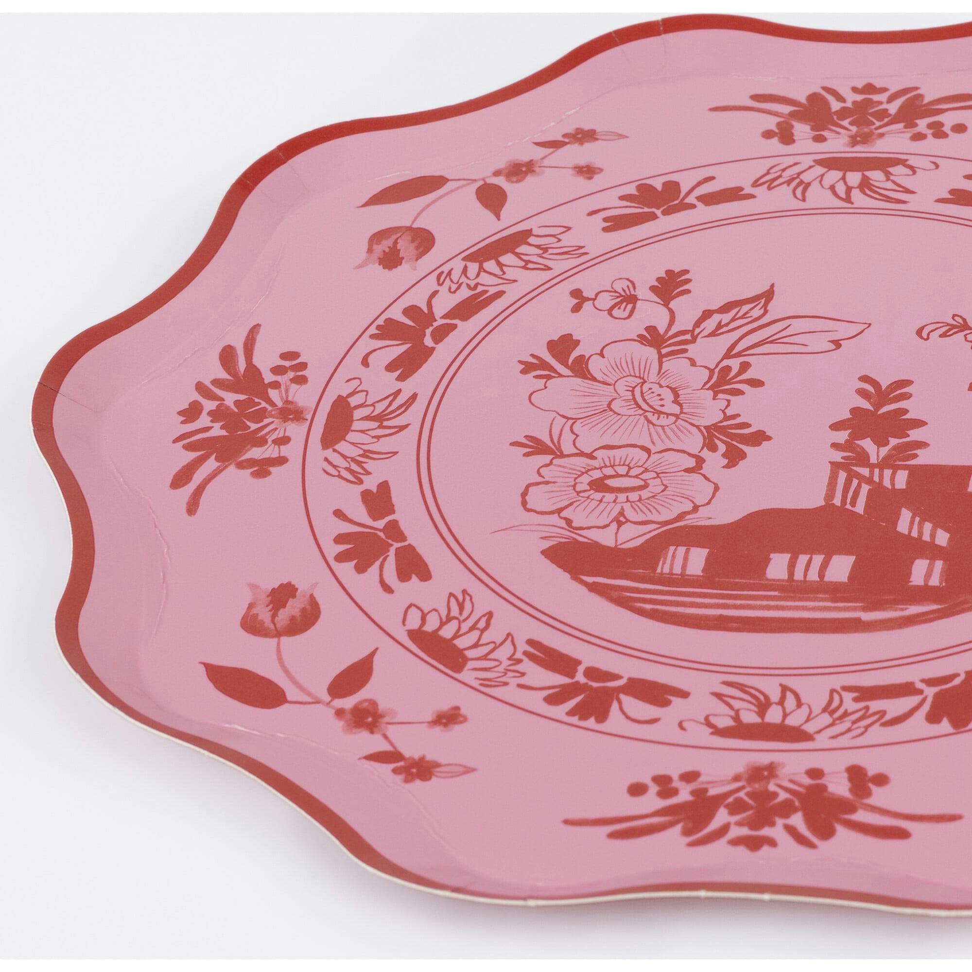 Pink Vintage Botanical Side Plates