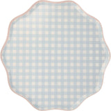 Set of 12 Gingham Dinner Plates