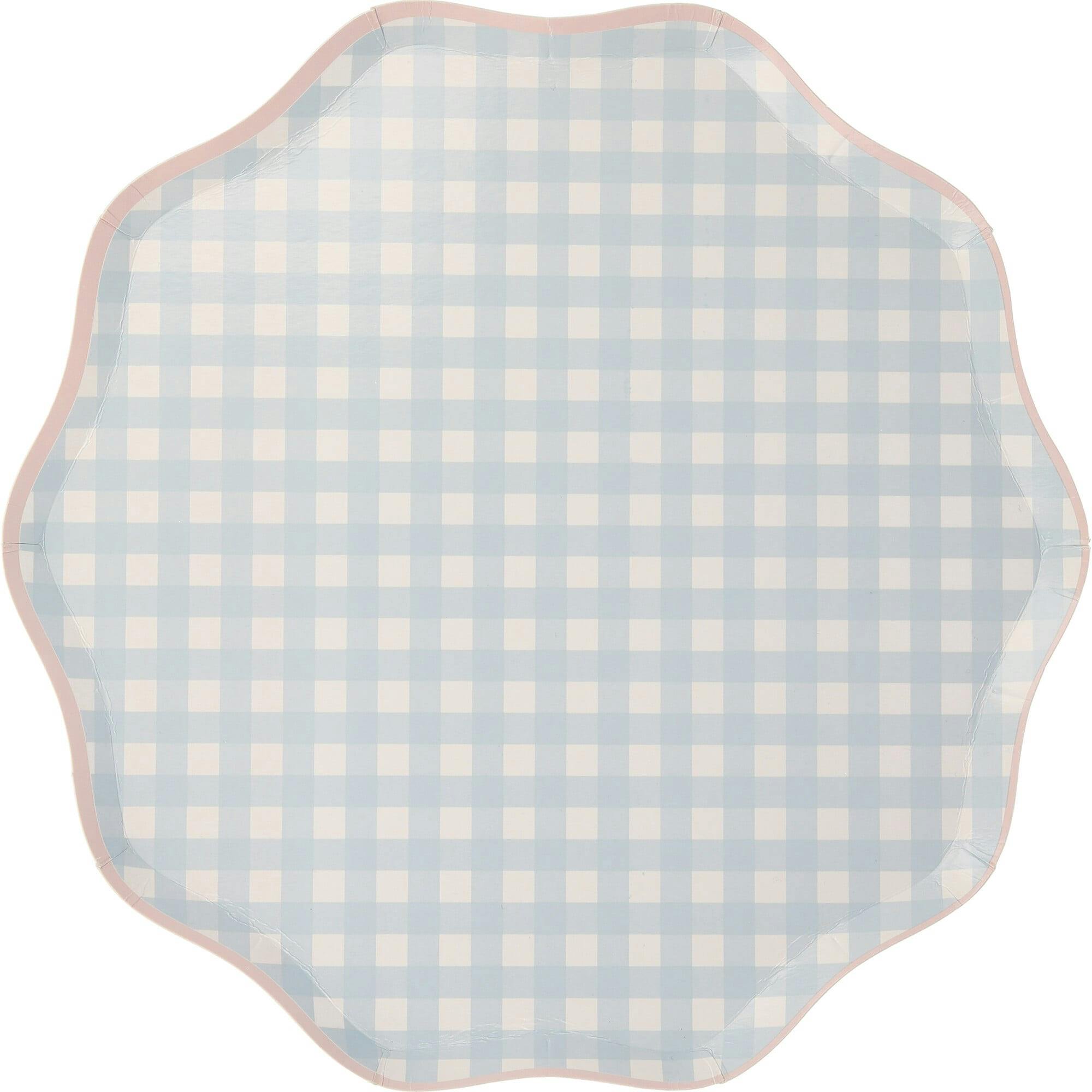 Set of 12 Gingham Dinner Plates