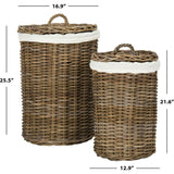 Set of 2 Millen Rattan Round Laundry Baskets