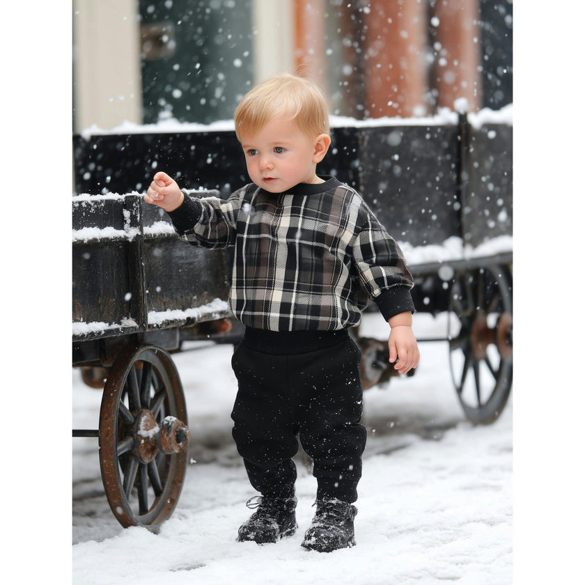 Winter Plaid Unisex Baby Set