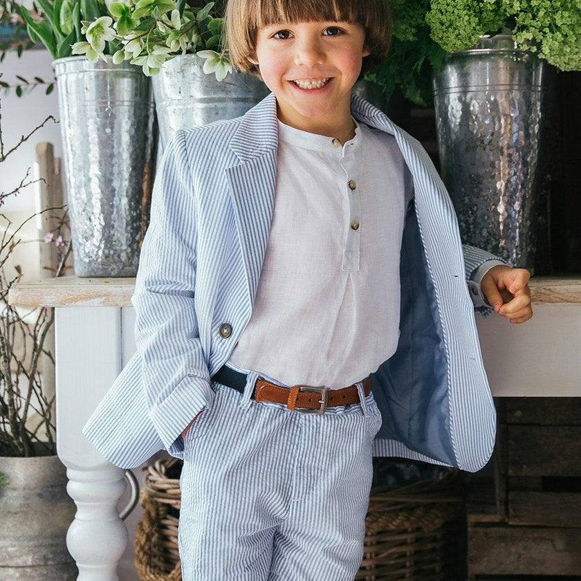 Charlie Chino Shorts in Blue Stripe