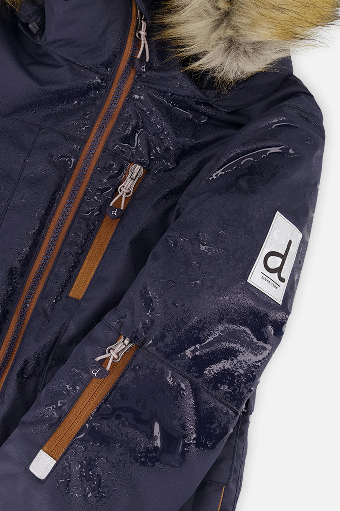 Two Piece Play Snowsuit Navy Blue With Brown Pants