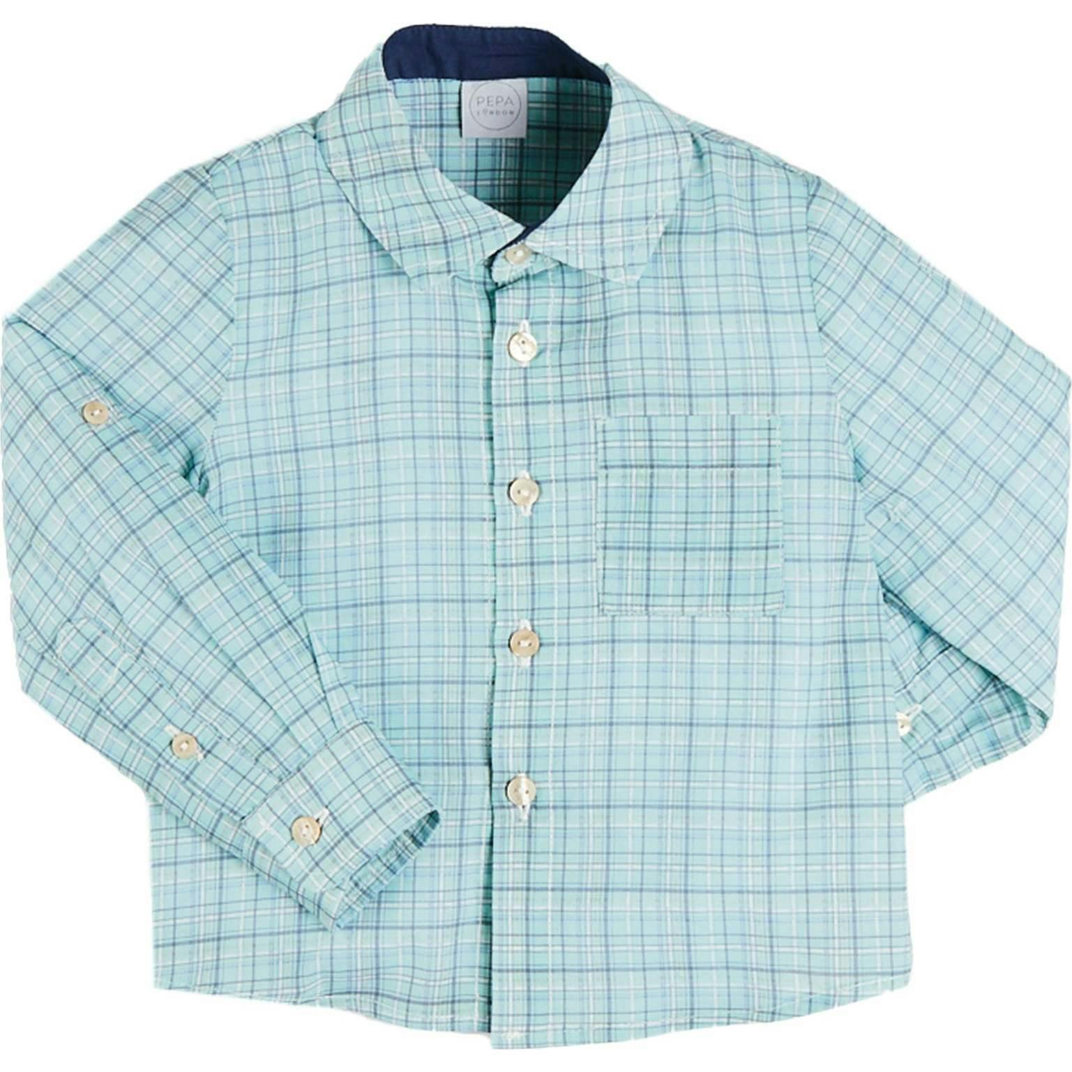 George Check Long Sleeve Shirt in Blue (12mths- 10yrs)