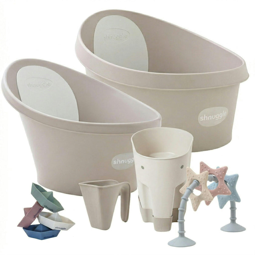 Shnuggle Splash & Grow Bundle: Baby & Toddler Bath Bundle + Accessories - 6-Piece Set for Every Stage