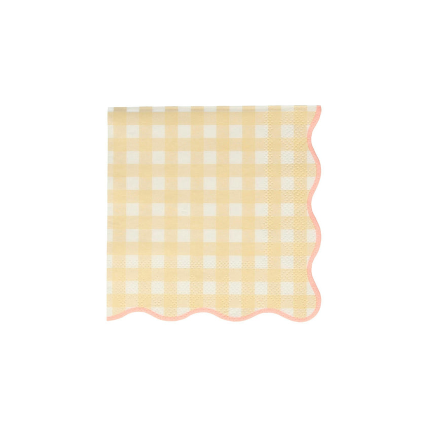 Set of 12 Gingham Small Napkins