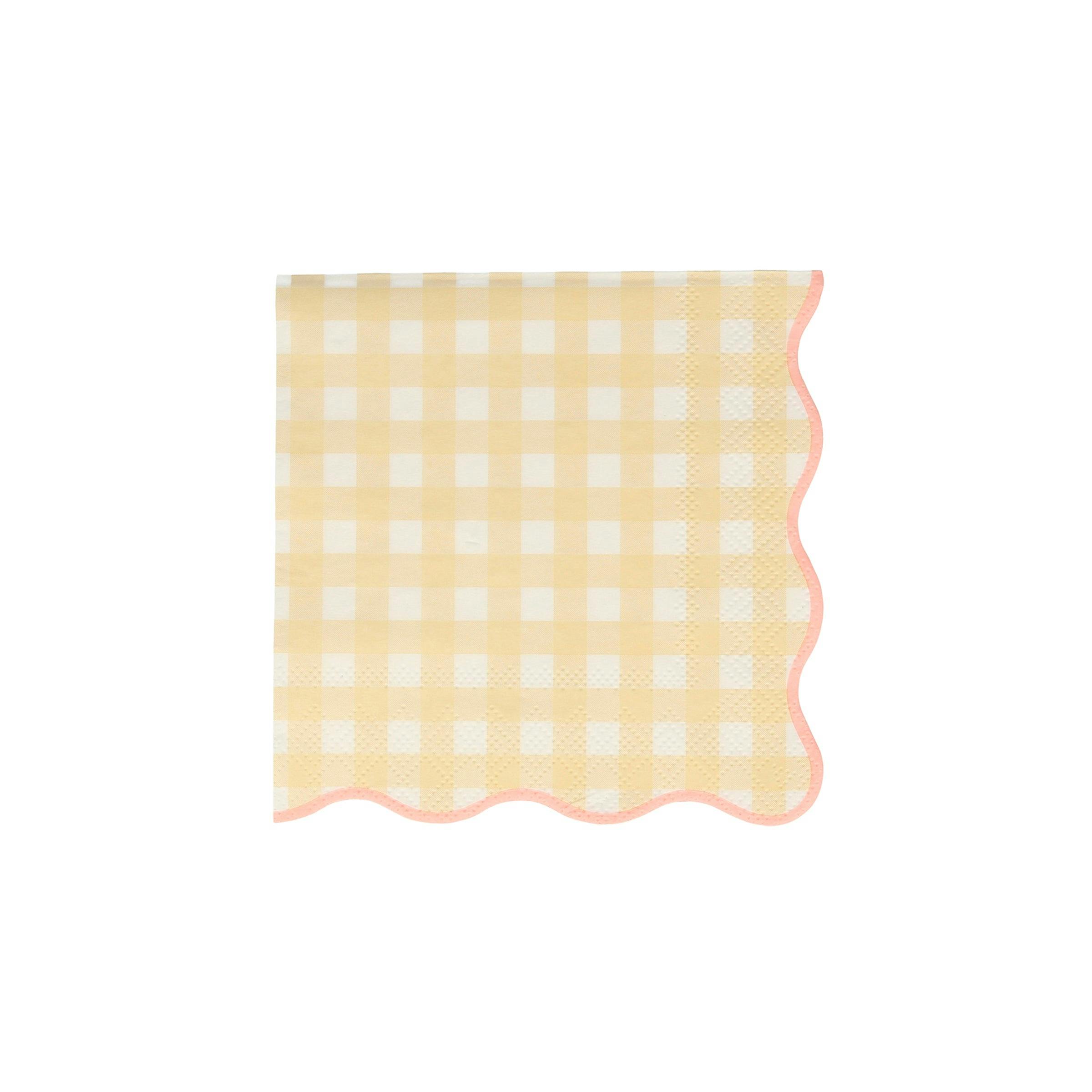 Set of 12 Gingham Small Napkins