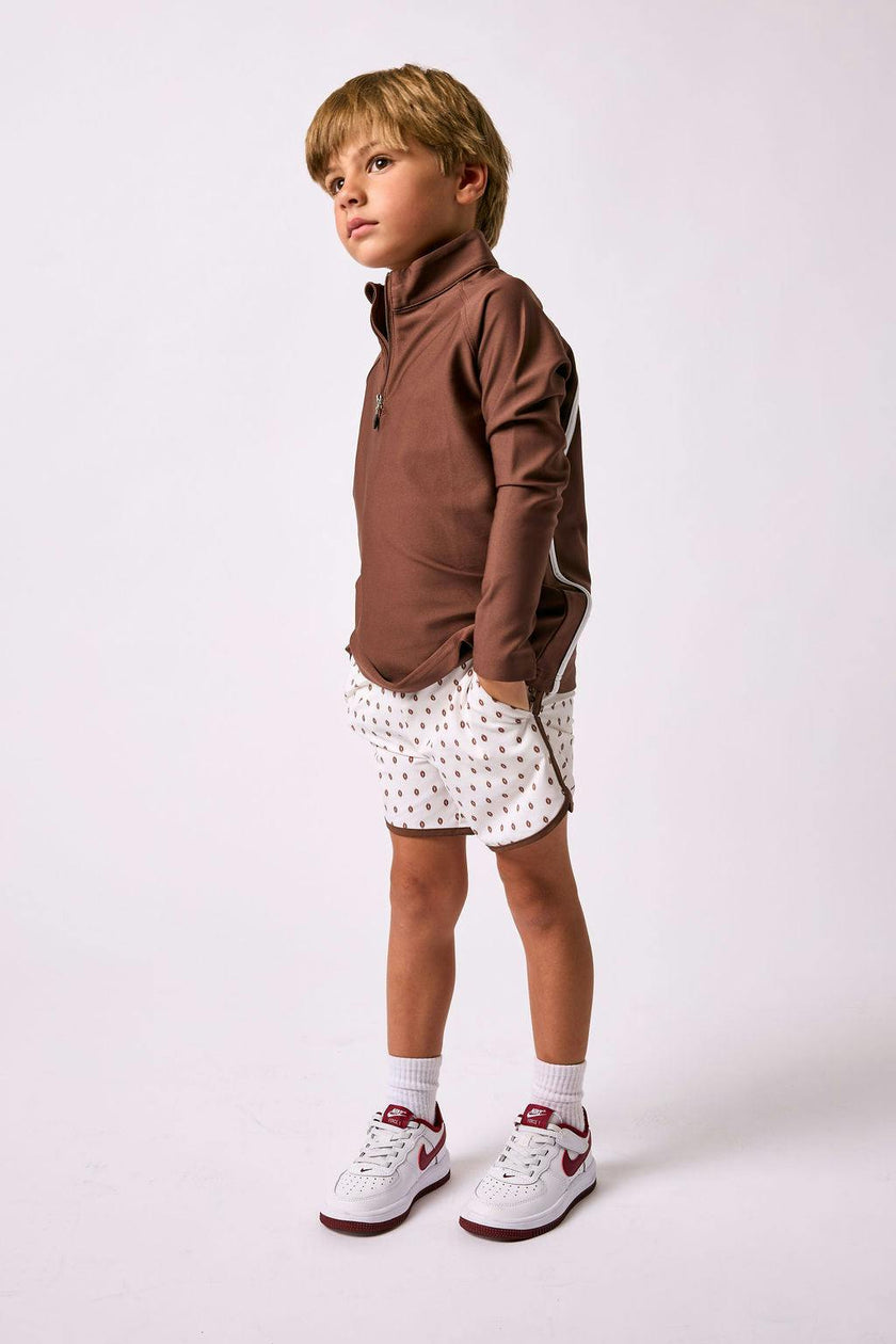 brown retro half-zip