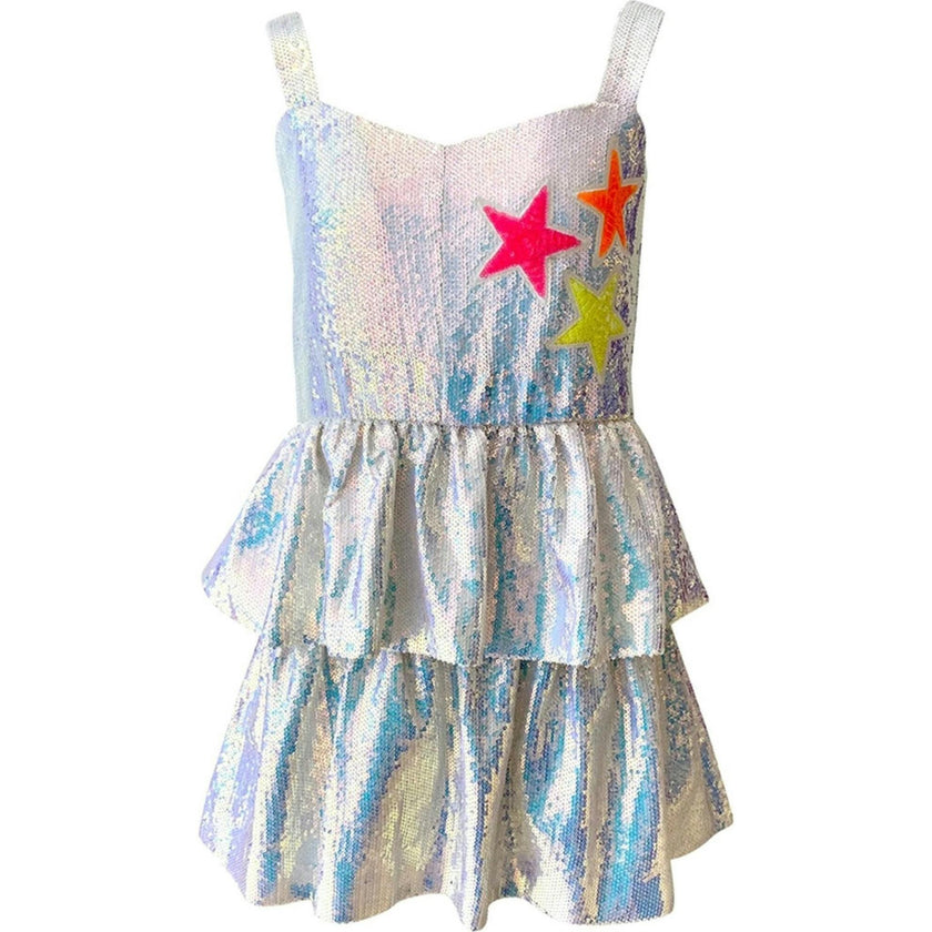 Tiered Stars Sequin Dress