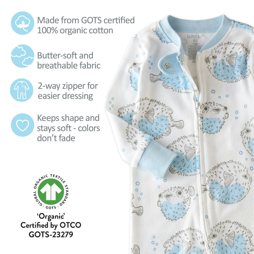 SHAWN Snug-fit Footless Baby Pajamas for Boys & Girls