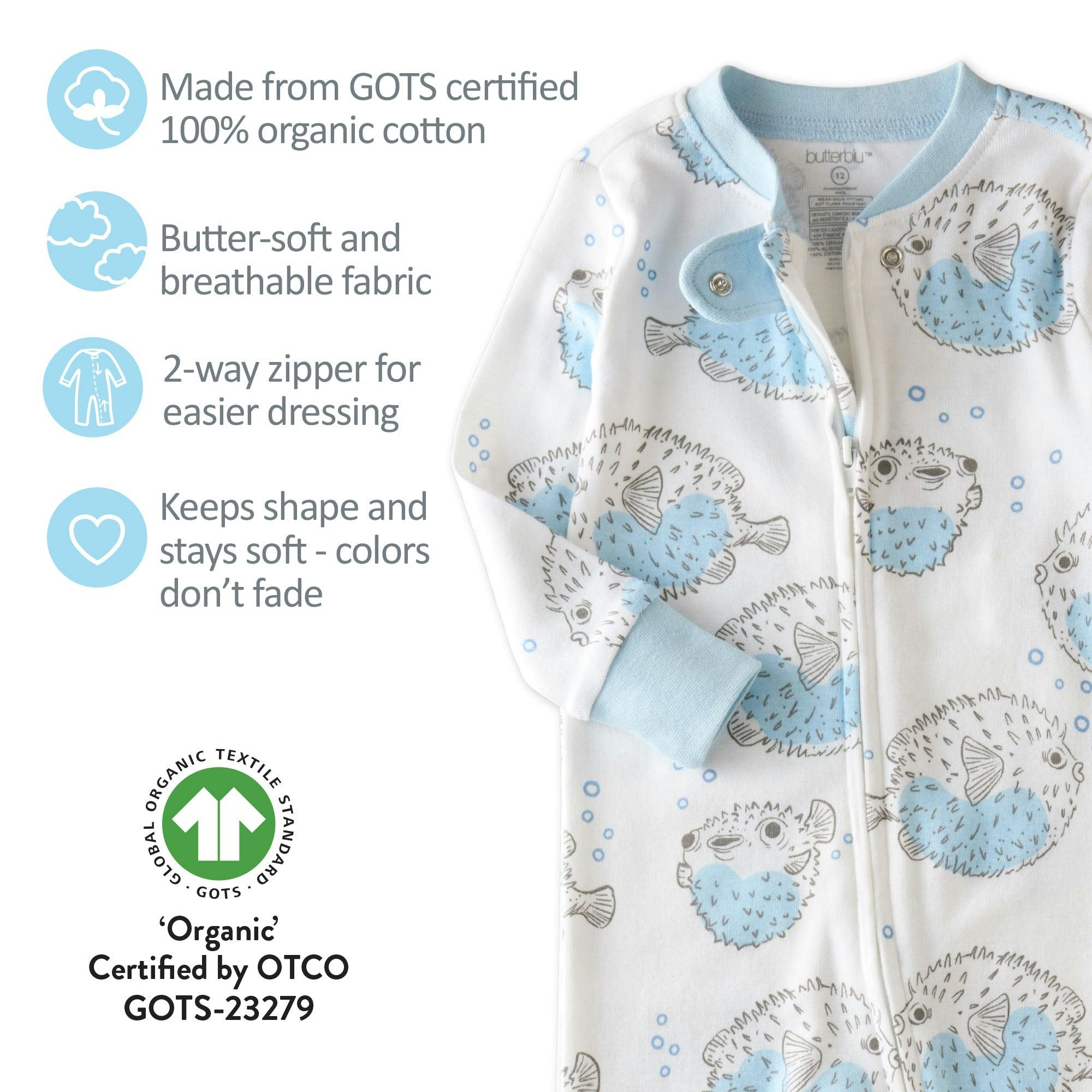 SHAWN Snug-fit Footless Baby Pajamas for Boys & Girls