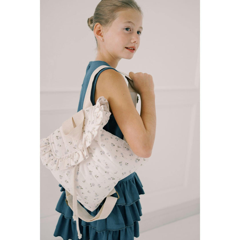 Eloise Quilted Backpack in Vintage Petite Blue