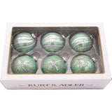 80MM Silver and Pale Aqua Embellished Ball Ornaments