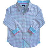 Gingham Blue Shirt in Long Sleeves