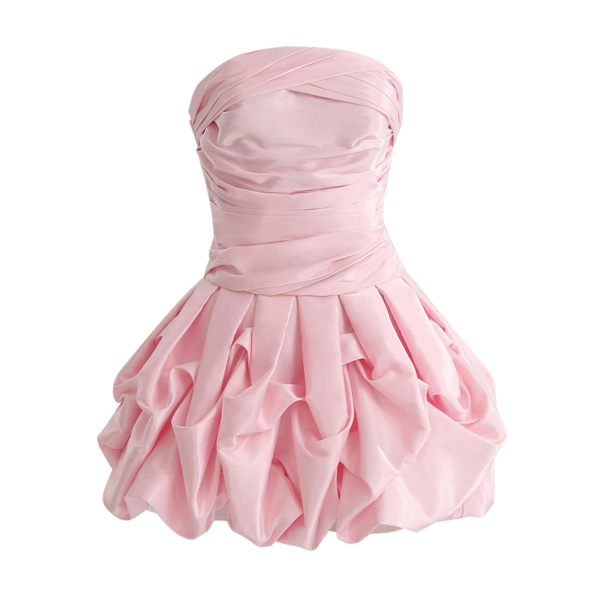 Light Pink Alerche Strapless Satin Dress
