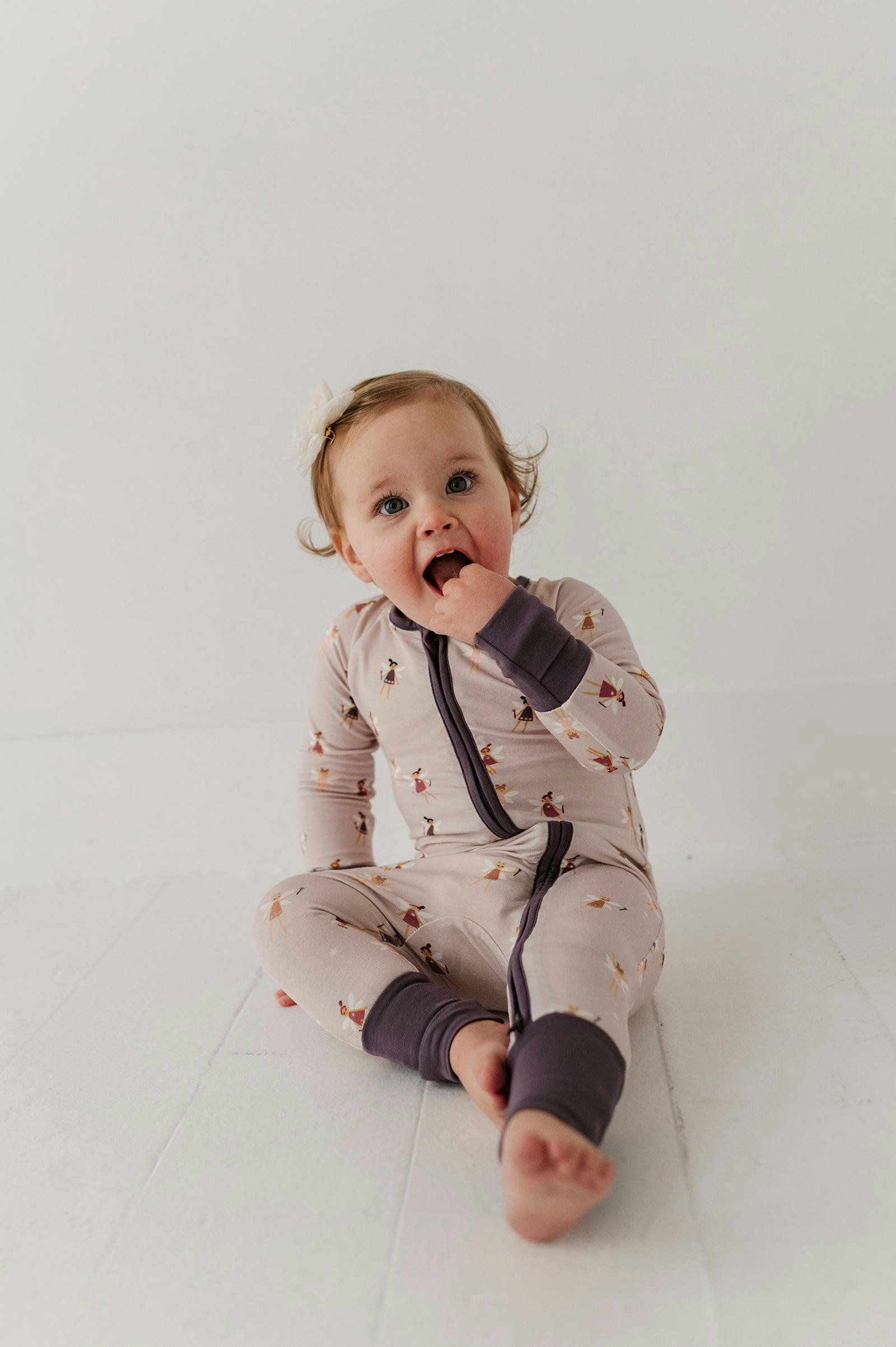 Long Sleeve Zip Romper in Fairies