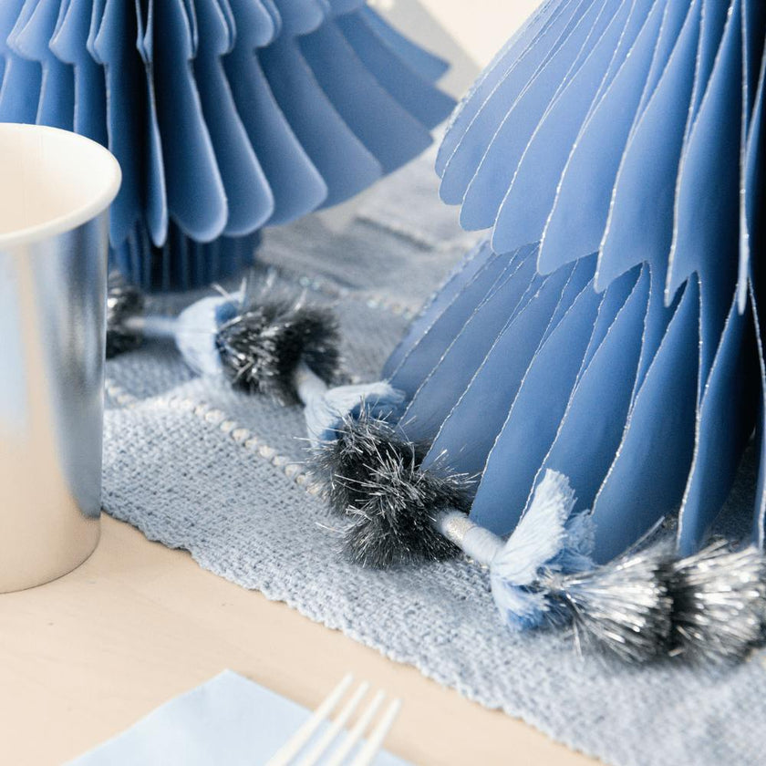 Blue Fabric Tassel Garland