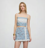 The Tyla Skirt - Dusty Blue Gemstone Mosaic Scarf