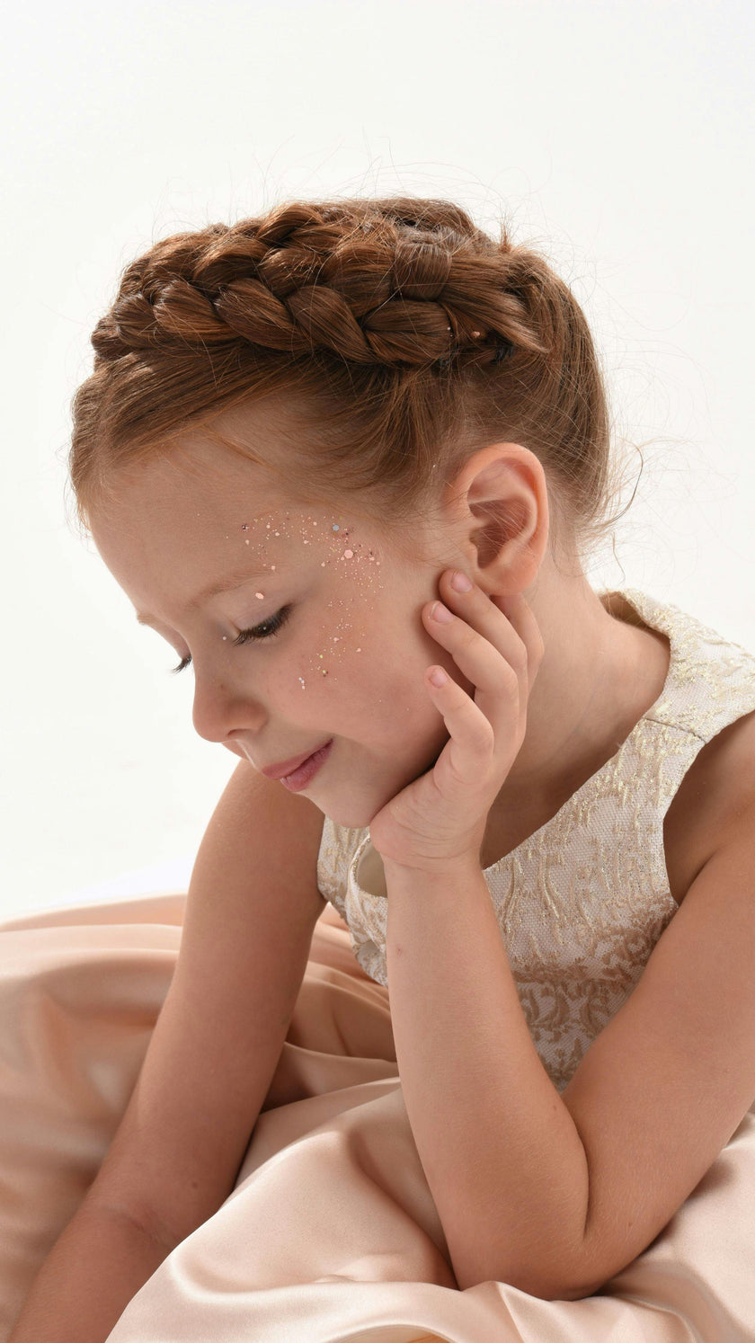 Rose Gold Elwood Satin Bow Dress