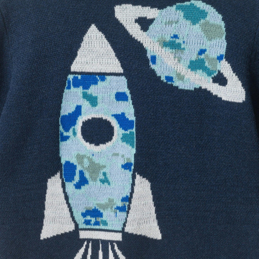 Toddler & Kids Boys Graphic Sweater | Space Rocket