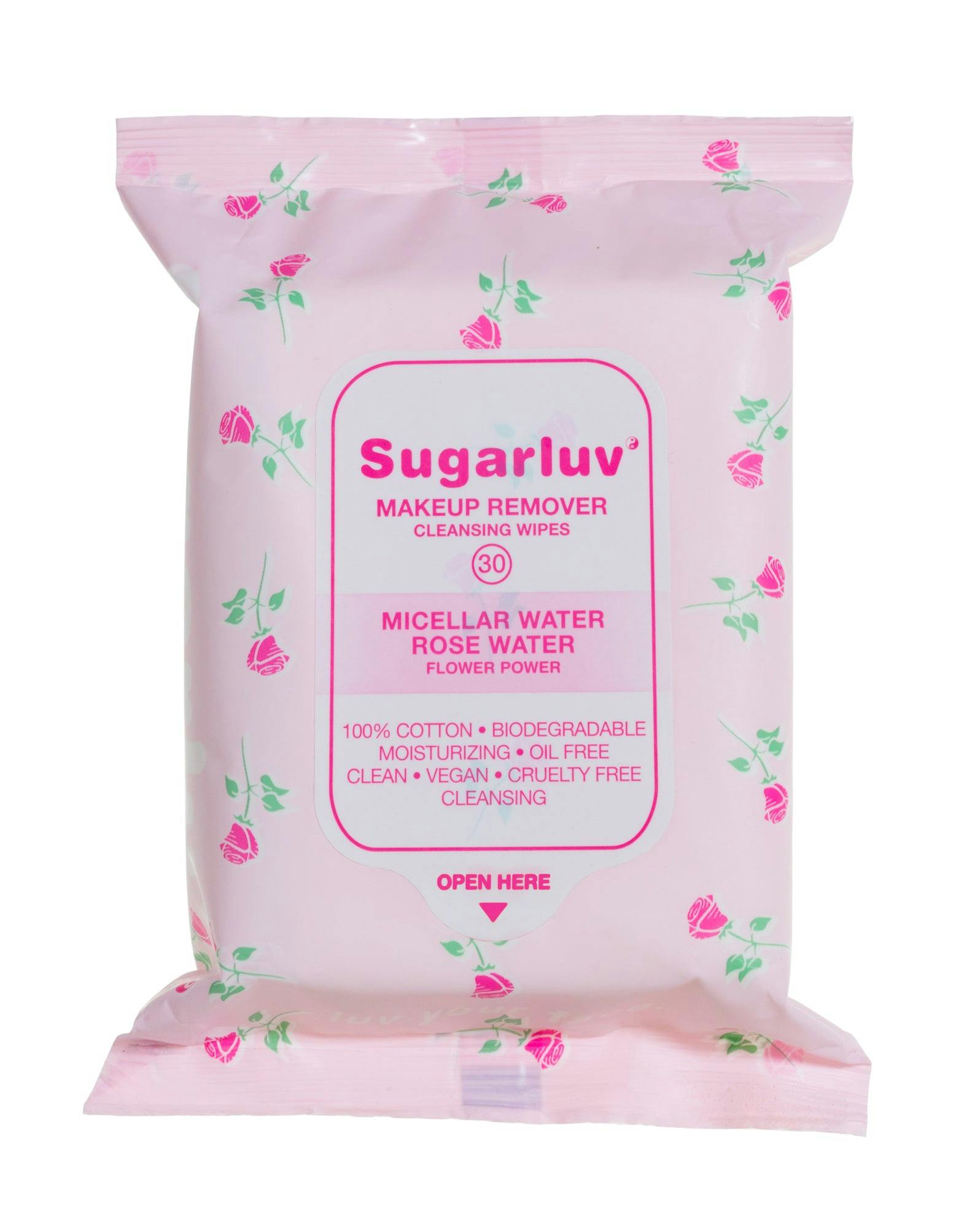 Rosewater Facial Wipes and Rhinestone Heart Acne Patches Duo