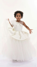 White Villanova Embroidered Tiered Dress
