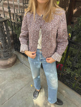 The Cropped Rowan Jacket - Chocolate Ditsy Thistle