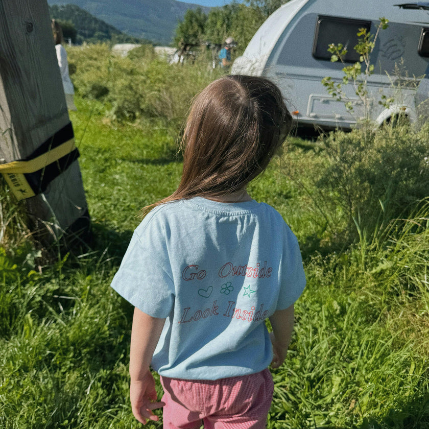 children's cotton t-shirt - go outside look inside