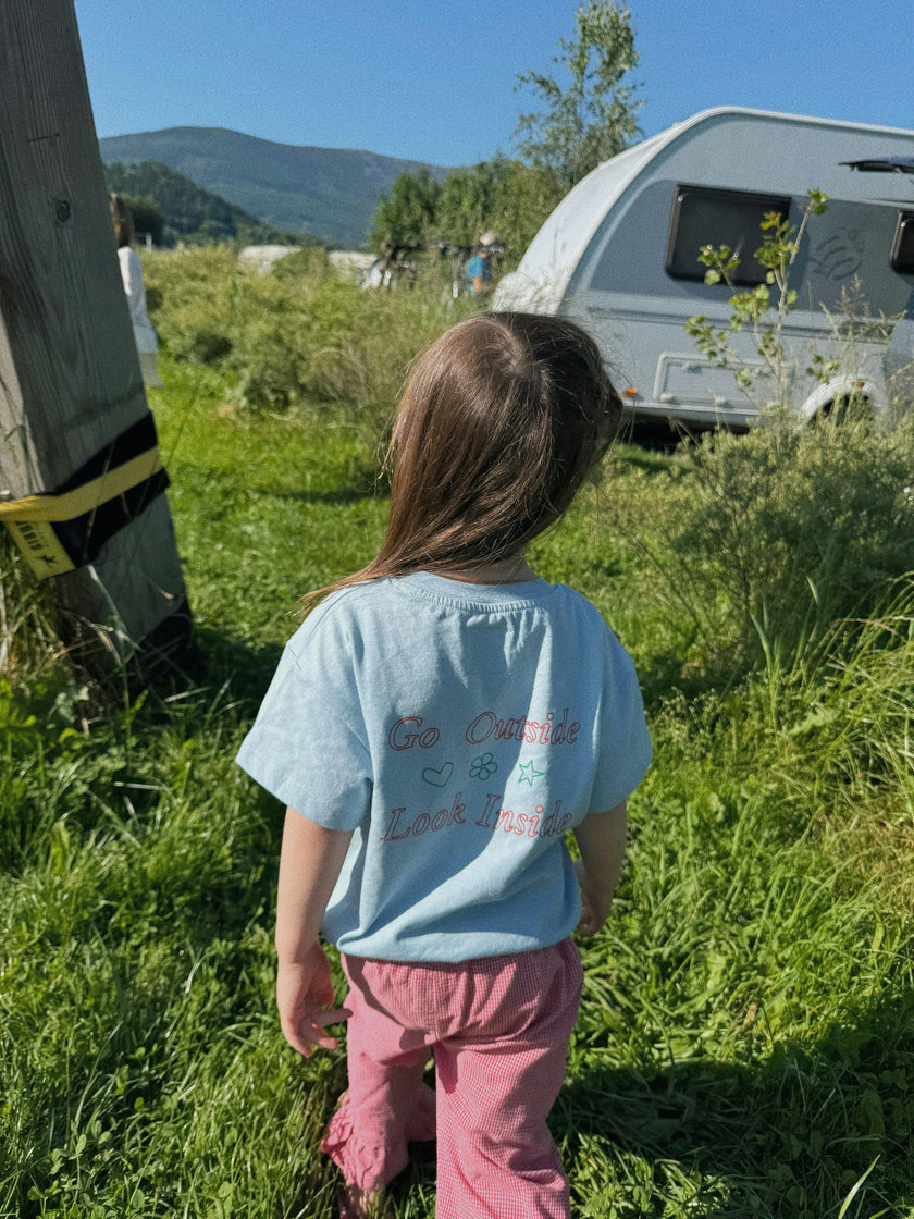 children's cotton t-shirt - go outside look inside