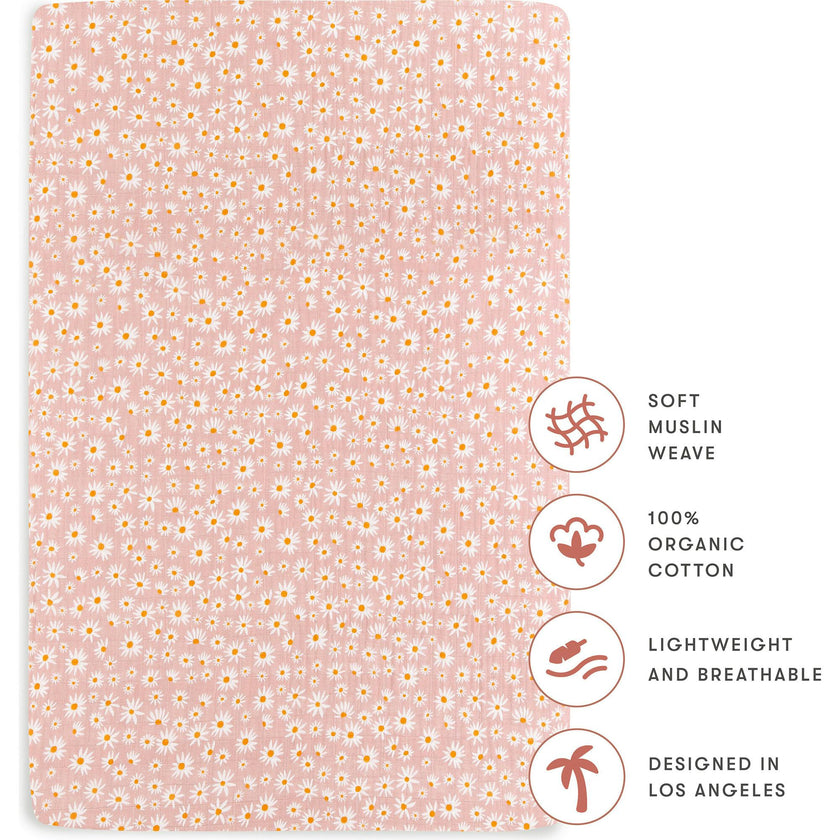 Organic Muslin Cotton Mini Crib Sheet