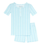 Unisex Pima Striped Shirt & Short Pajamas Set