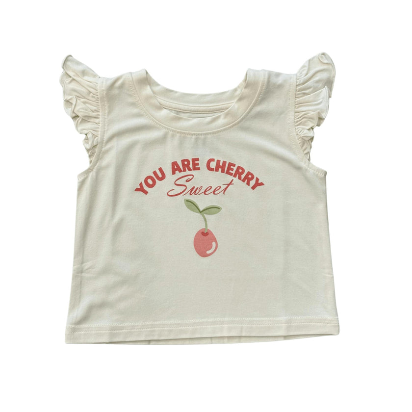 Girls Sleeveless Top in You are Cherry Sweet