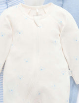 4 Pack Zip Growsuit Pale Blue Bear Pack